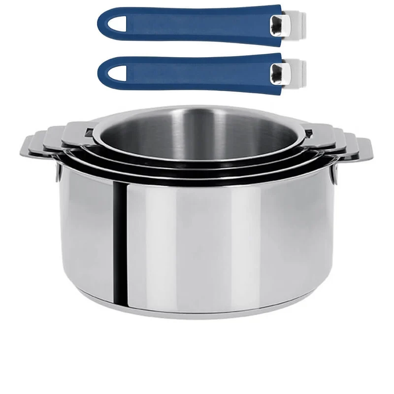 Lot de 4 Casseroles Mutine poignée amovible avec 2 poignées Mutine INCLUSES - CRISTEL