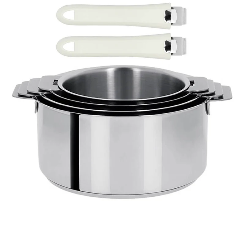 Lot de 4 Casseroles Mutine poignée amovible avec 2 poignées Mutine INCLUSES - CRISTEL