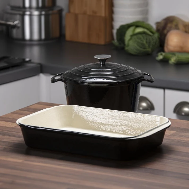 Ensemble 1 cocotte et 1 plat à rôtir en fonte Vogue Cook Like A Pro