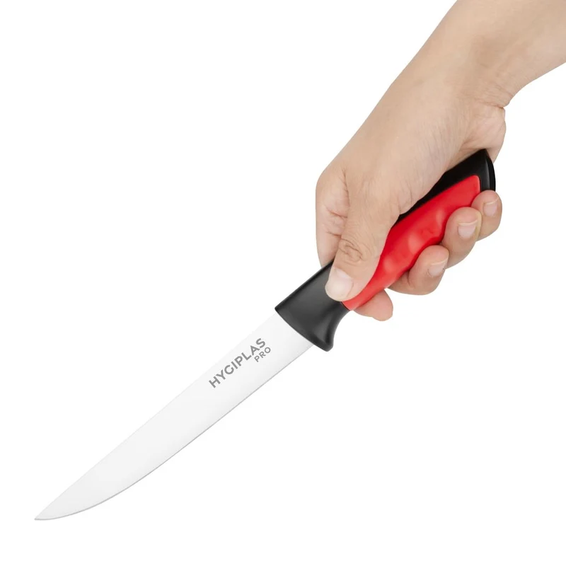 Couteau à désosser Hygiplas Pro rouge 15cm