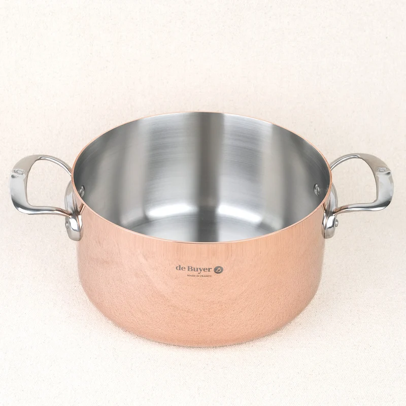 Faitout avec couvercle cuivre prima matera induction ø 24cm
