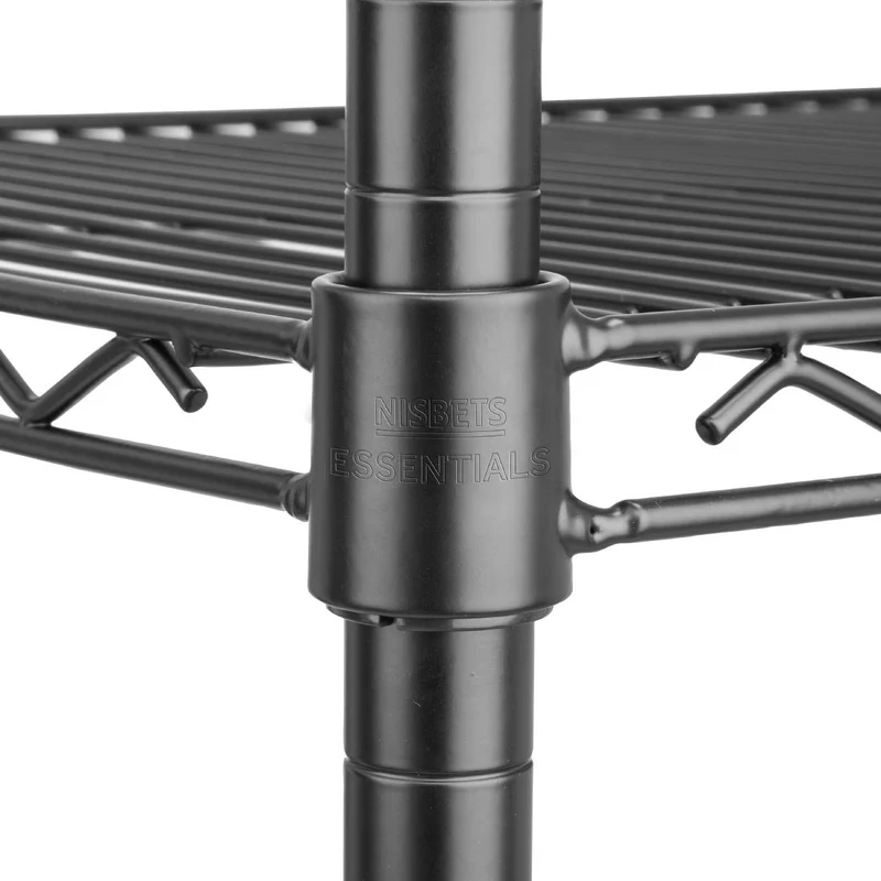 Rayonnage 4 niveaux revêtement époxy noir Nisbets Essentials 1830x910x460mm