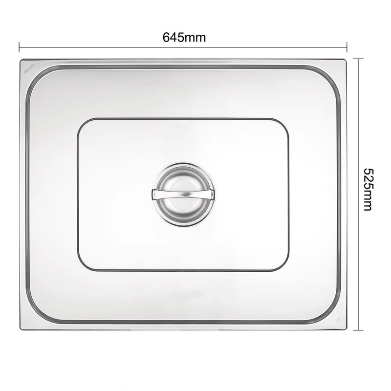 Couvercle GN 2/1 inox double Vogue