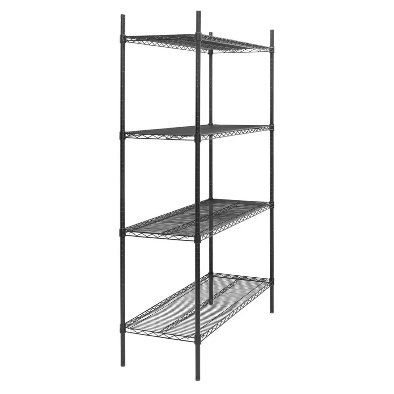 Rayonnage 4 niveaux revêtement époxy noir Nisbets Essentials 1830x1220x460mm