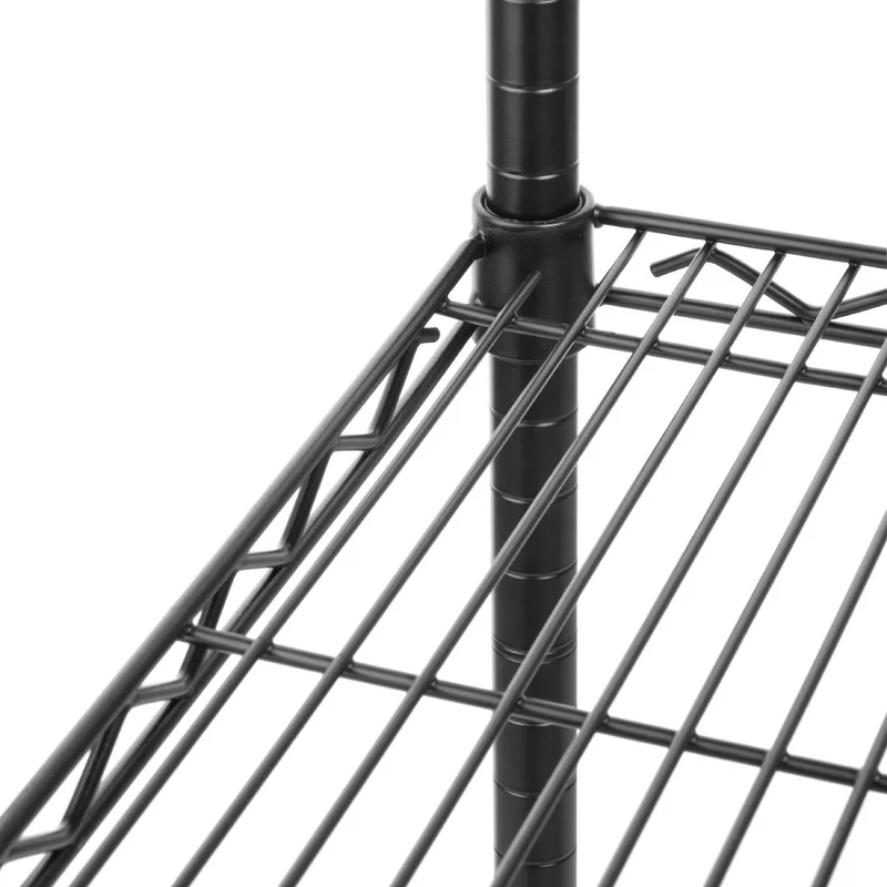 Rayonnage 4 niveaux revêtement époxy noir Nisbets Essentials 1830x1820x460mm