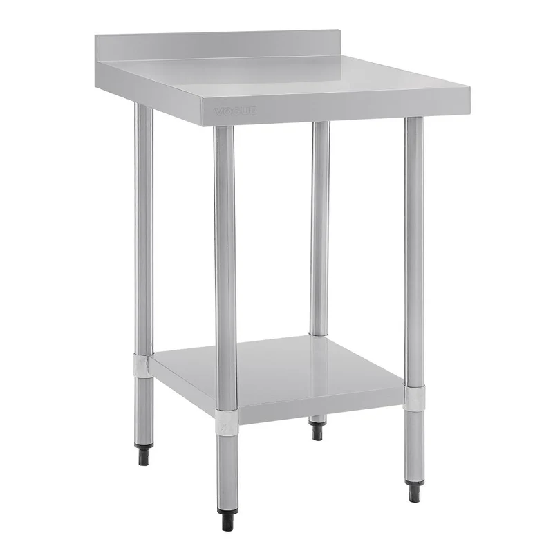 Table de préparation avec rebord en acier inoxydable Vogue 600 x 600mm