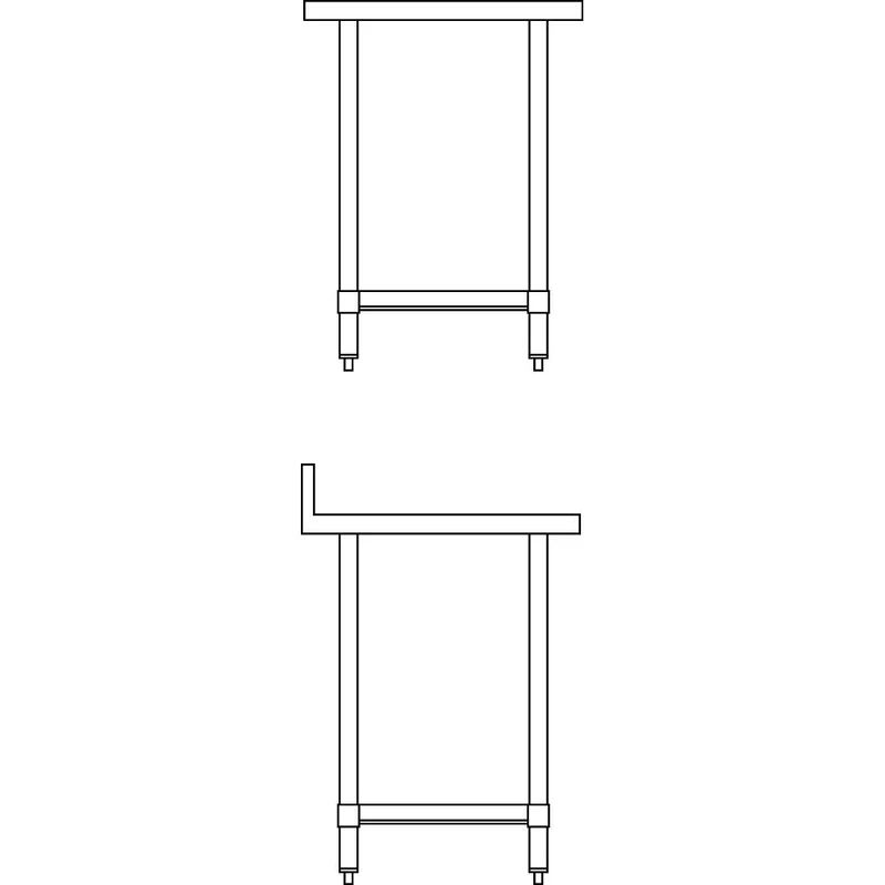 Table de préparation avec rebord en acier inoxydable Vogue 600 x 600mm