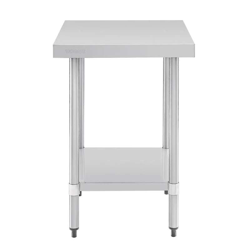 Table de préparation sans rebord en acier inoxydable Vogue 600 x 600mm
