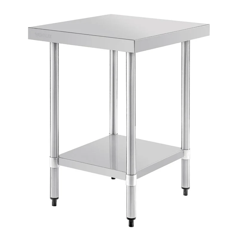 Table de préparation sans rebord en acier inoxydable Vogue 600 x 600mm