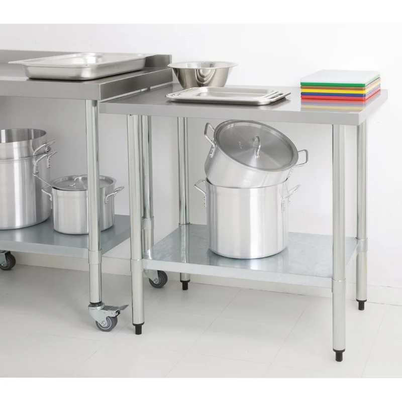 Table de préparation sans rebord en acier inoxydable Vogue 600 x 600mm