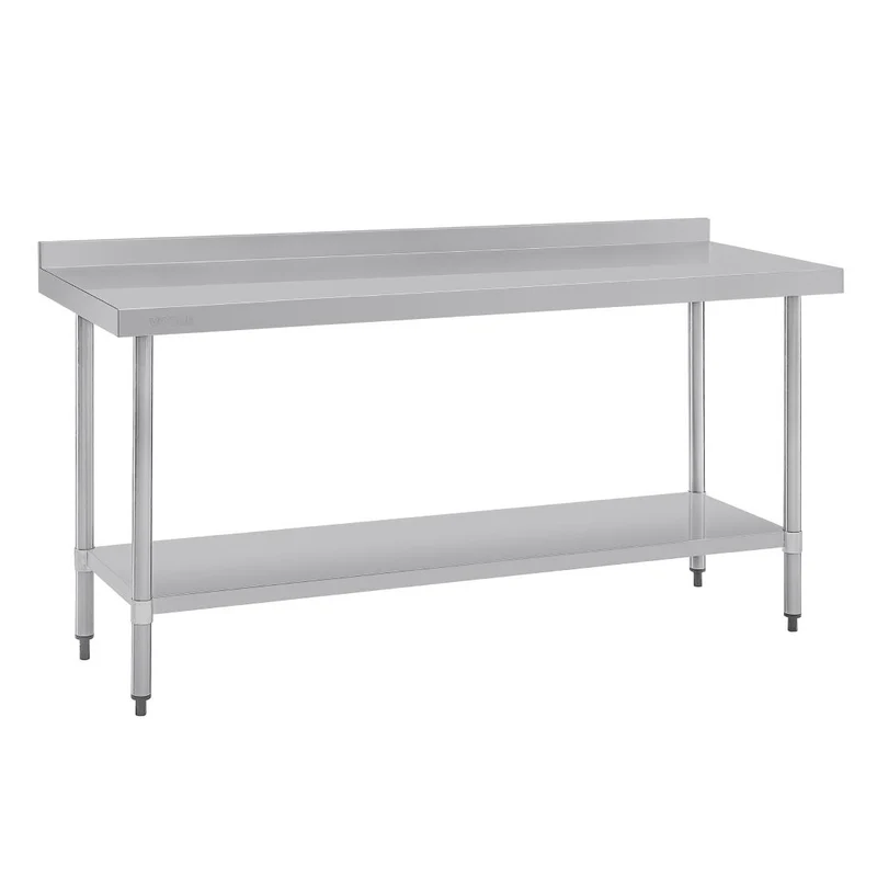 Table de préparation avec rebord en acier inoxydable Vogue 1800 x 600mm