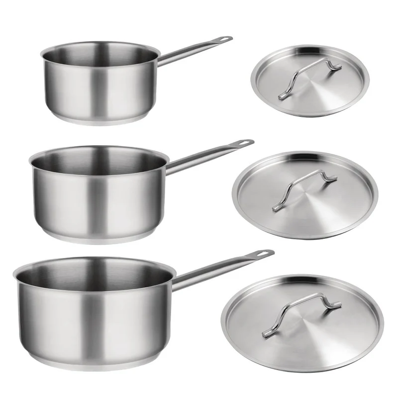 Offre spéciale - Set de 3 casseroles et couvercles inox Vogue (lot de 3)