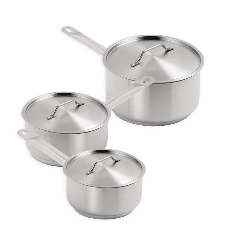 Offre spéciale - Set de 3 casseroles et couvercles inox Vogue (lot de 3)