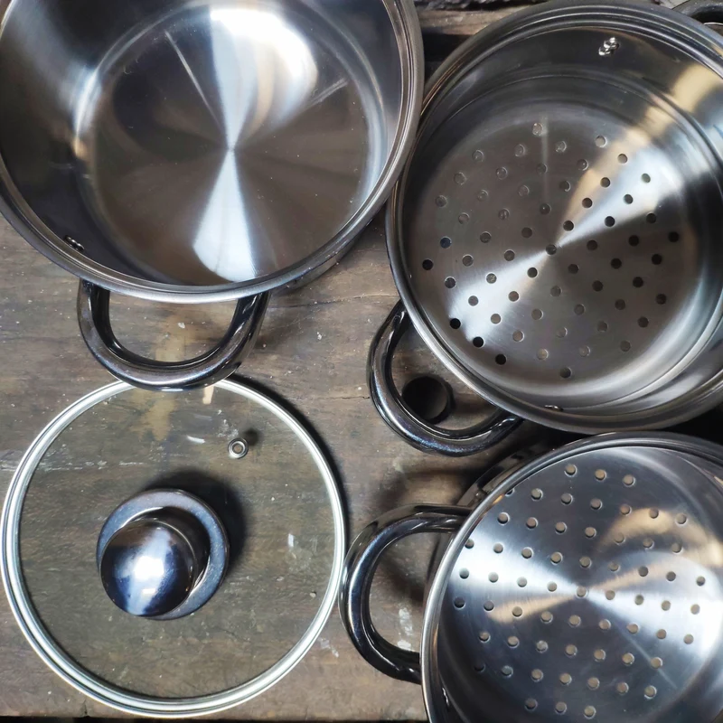 Cuit-vapeur 3 niveaux inox