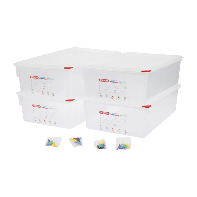 Boîtes alimentaires GN 1/1 Araven 21L (lot de 4)