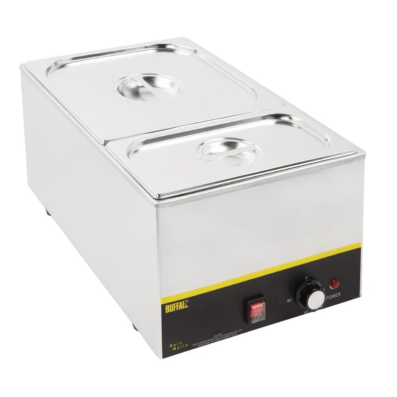 Ensemble de bacs GN 1/3 et 2/3 inox avec couvercles Vogue