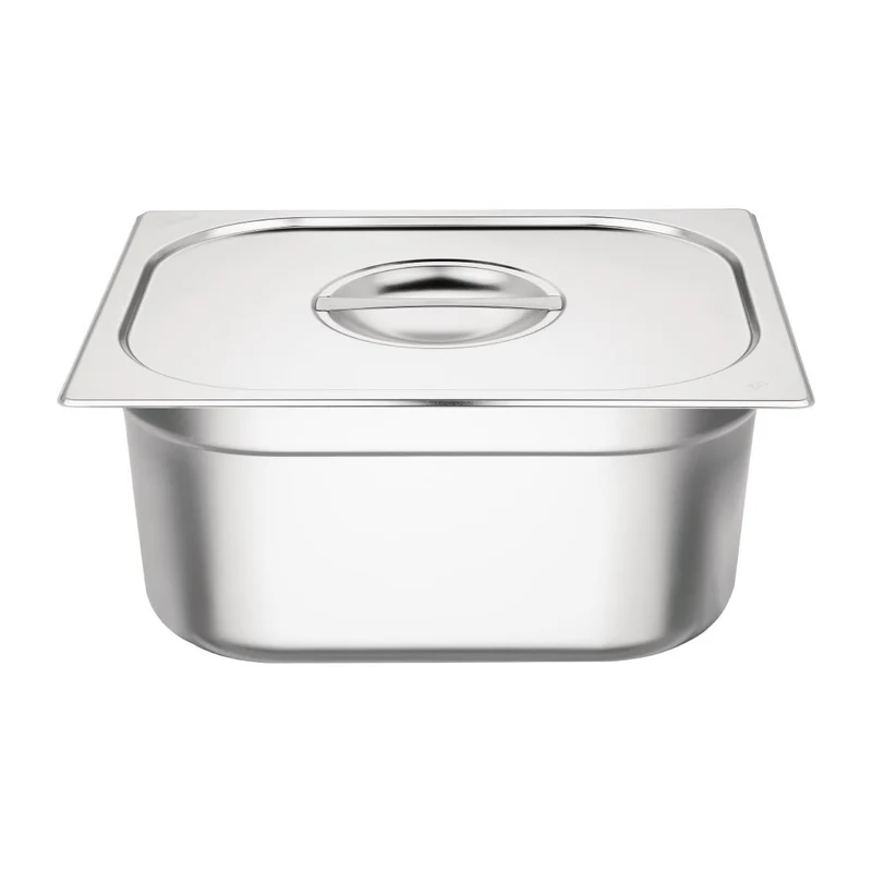 Ensemble de bacs GN 2 x 1/2 en inox avec couvercles Vogue