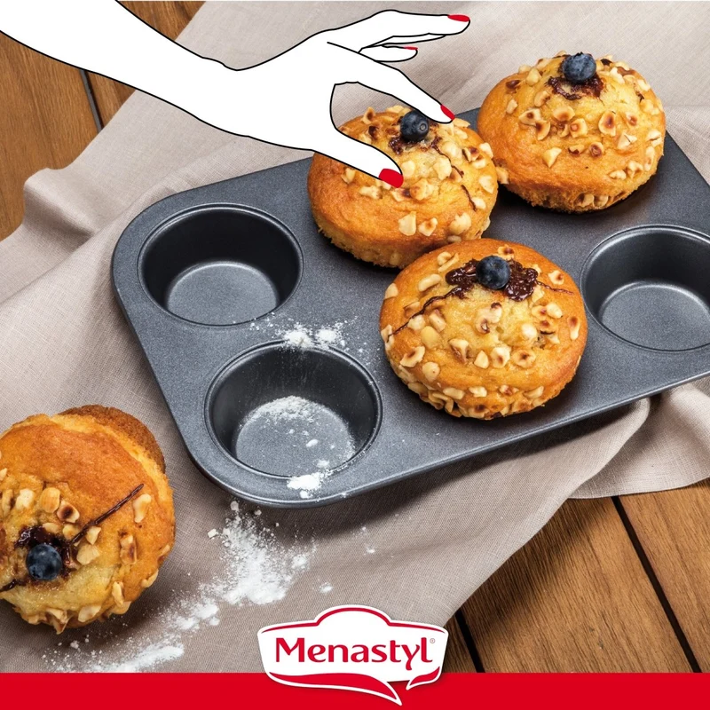 Moule à 6 muffins Amandine en acier carbone