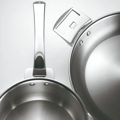 Lot de 3 Poêles inox Casteline poignée amovible OFFERTE - CRISTEL