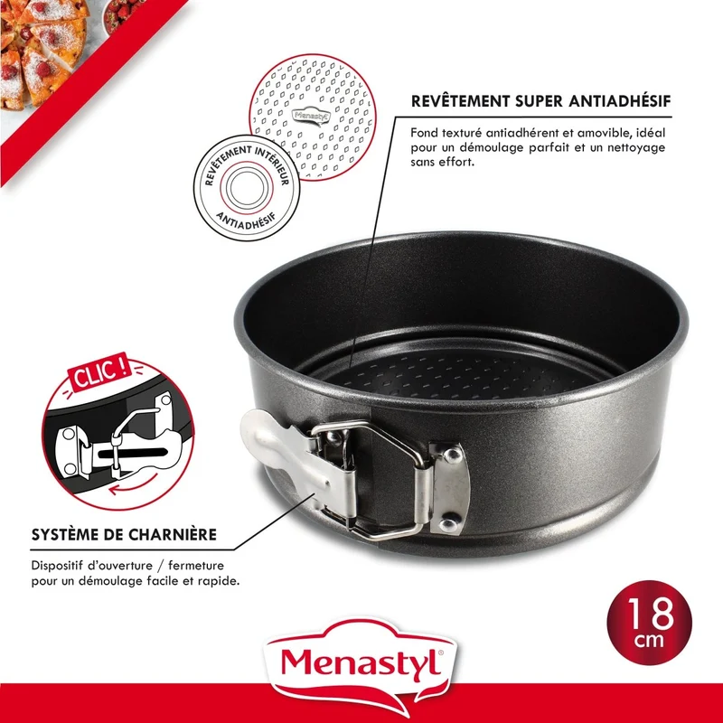 Moule à charnière Amandine en acier carbone 18 cm