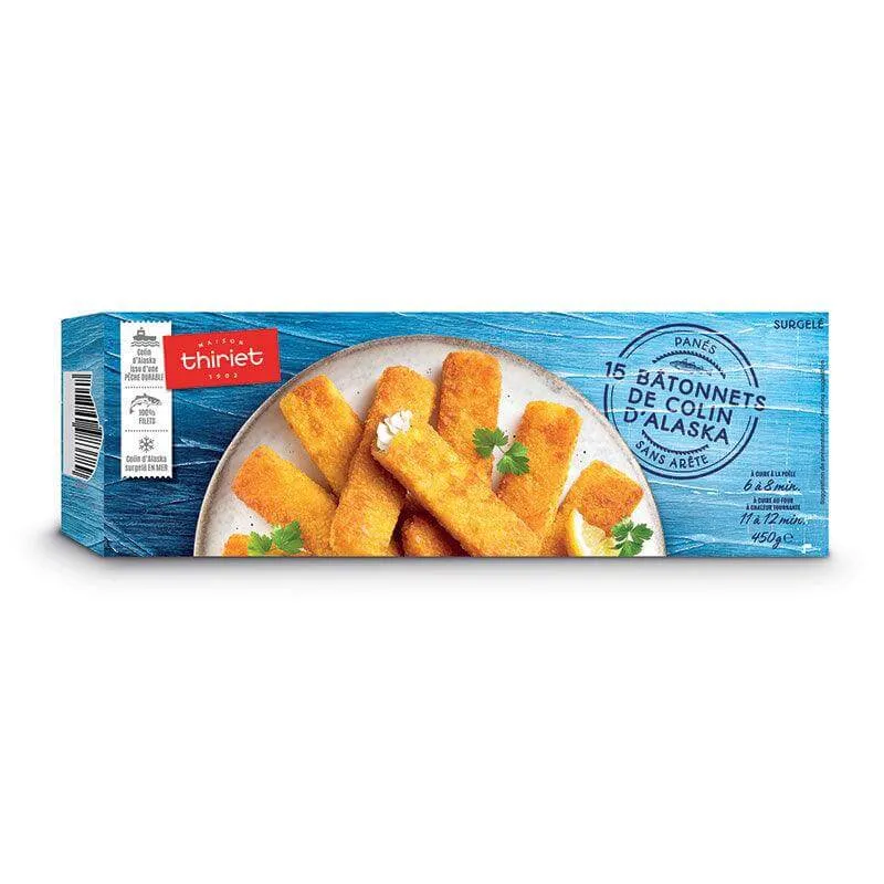 15 bâtonnets de poisson panés