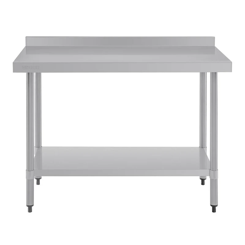 Table de préparation avec rebord en acier inoxydable Vogue 1200 x 600mm