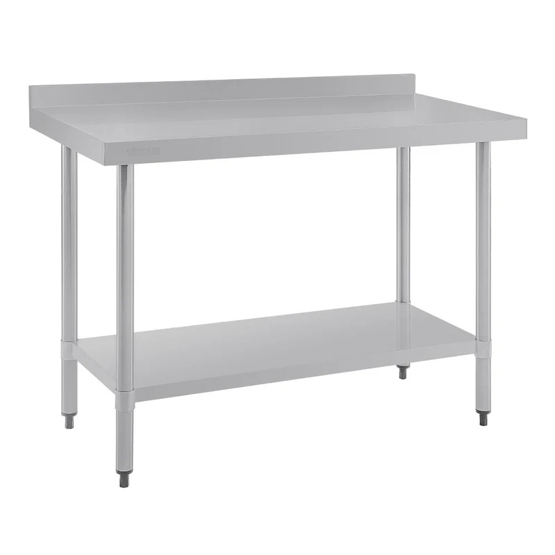 Table de préparation avec rebord en acier inoxydable Vogue 1200 x 600mm