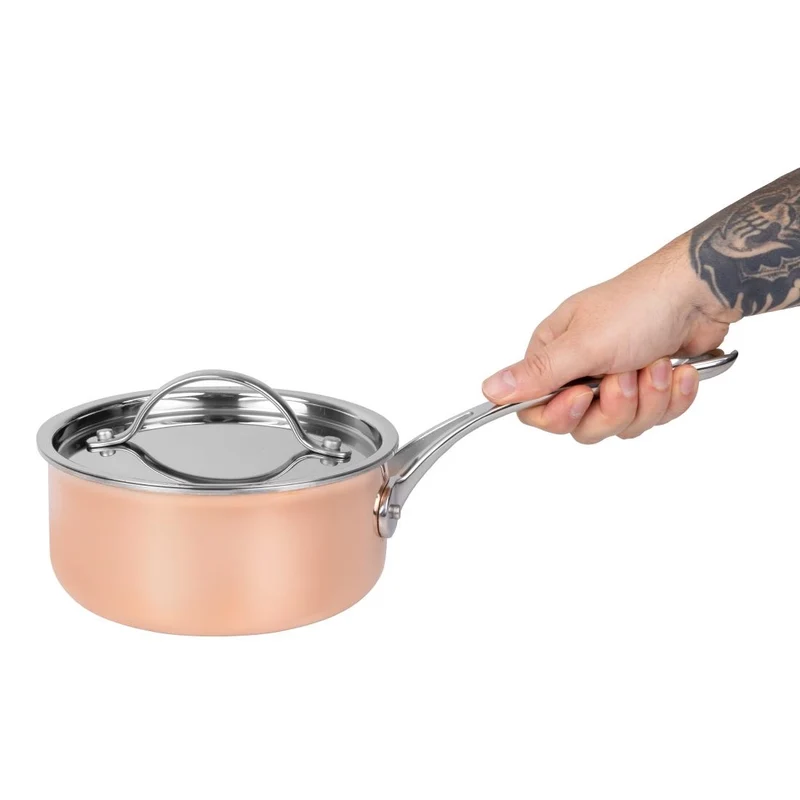 Batterie de cuisine en cuivre triple parois 3 pièces Vogue Cook Like A Pro