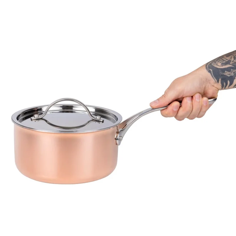 Batterie de cuisine en cuivre triple parois 3 pièces Vogue Cook Like A Pro
