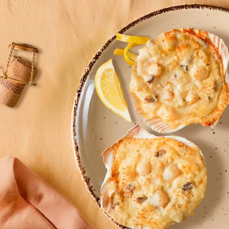 2 Coquilles St-Jacques sauce au Champagne