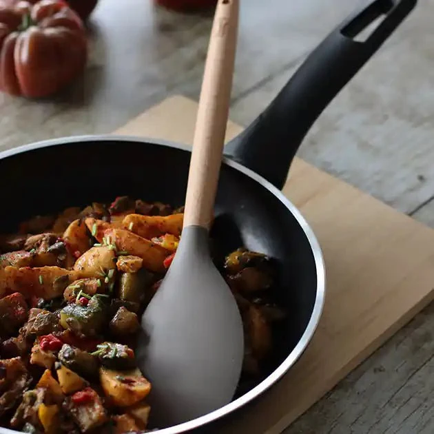 Spatule Eliott en silicone avec manche en bois