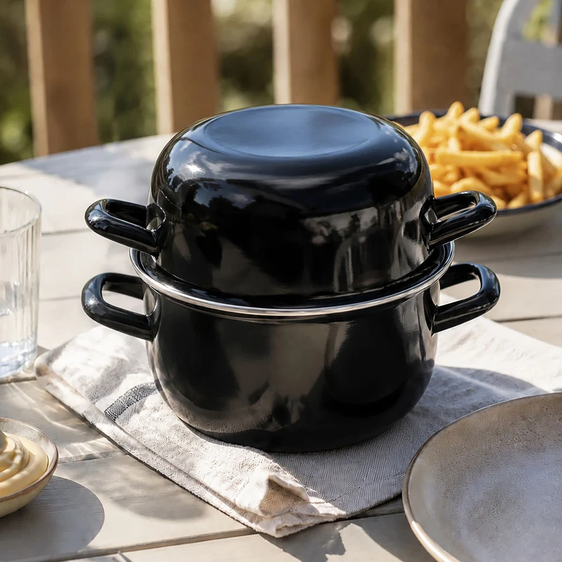 Marmite à moules en acier émaillé 18 cm