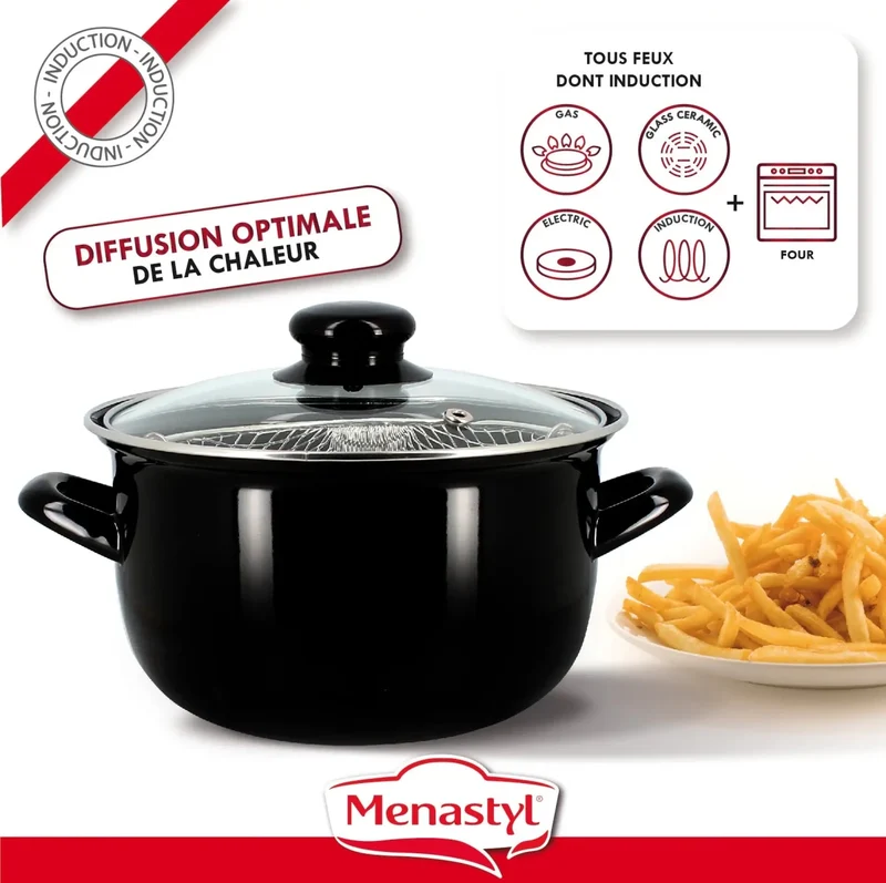 Friteuse en acier émaillé 20 cm