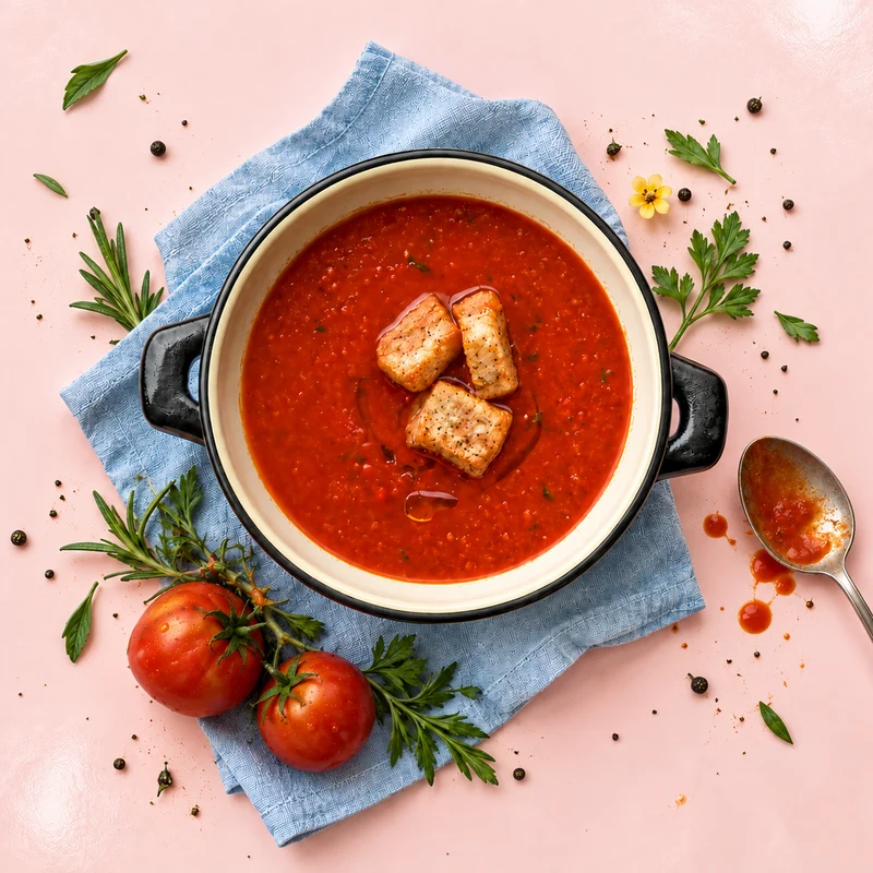 Soupe aux tomates rôties sans gluten (gaspacho)