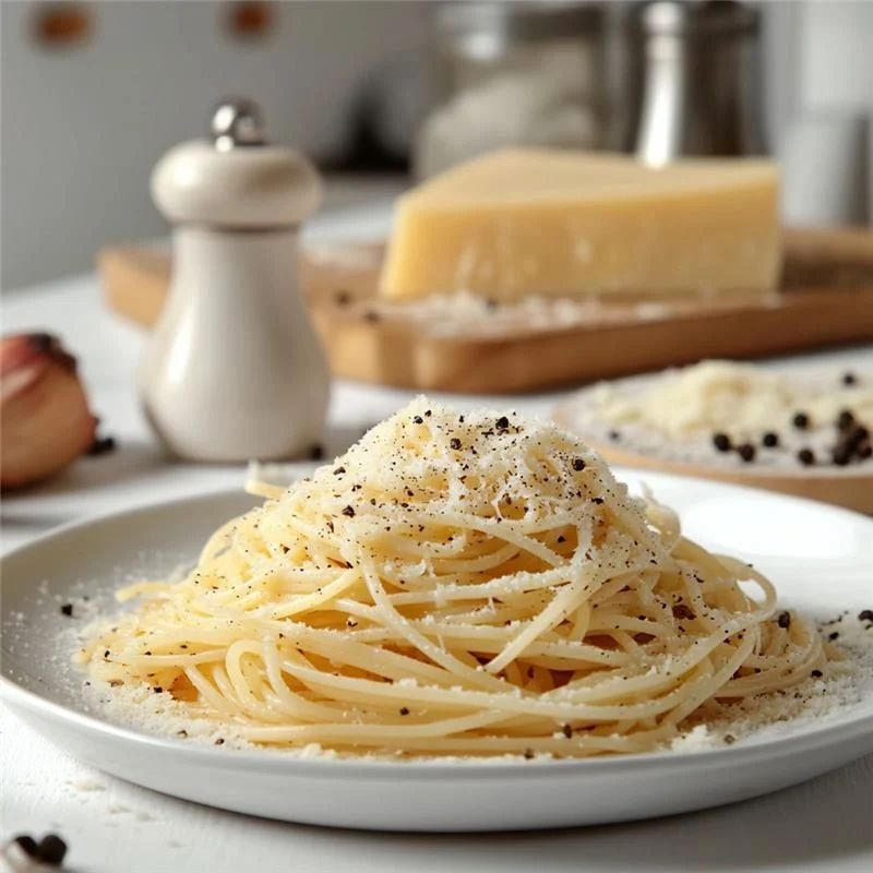 Spaghetti au fromage pecorino et poivre