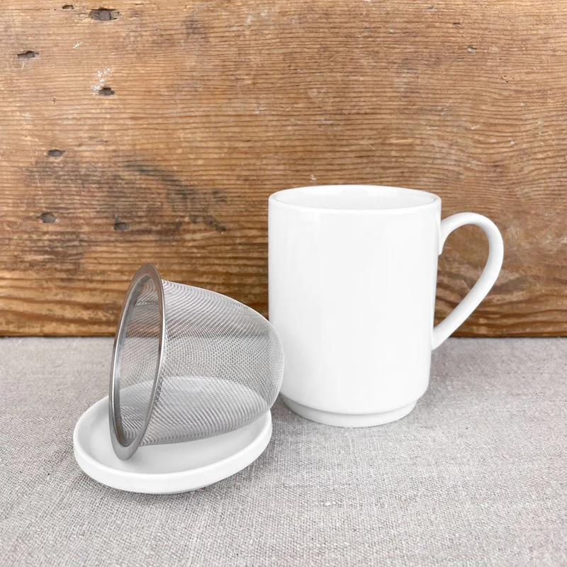 Tisanière en porcelaine blanche 0,30L