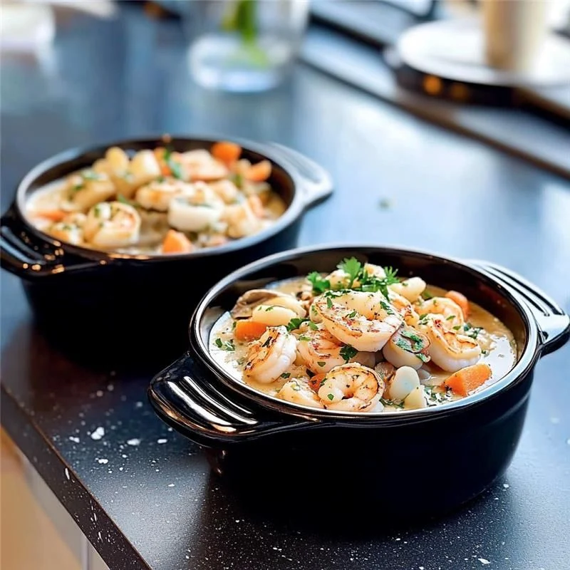 2 Cassolettes aux fruits de mer, sauce au Sancerre