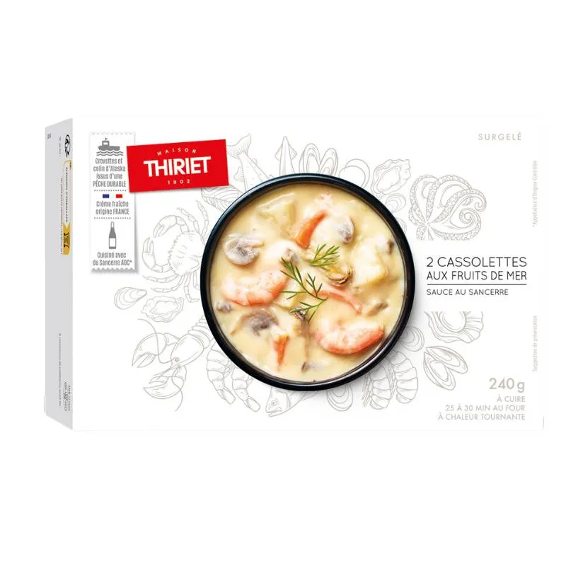 2 Cassolettes aux fruits de mer, sauce au Sancerre