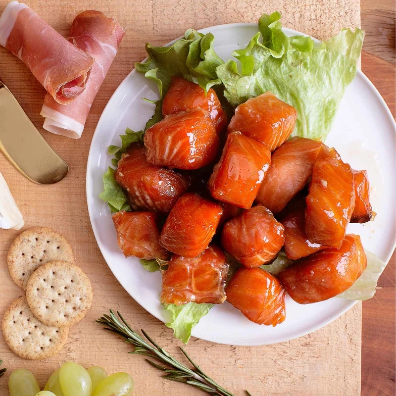 Pépites de saumon fumé à l'érable