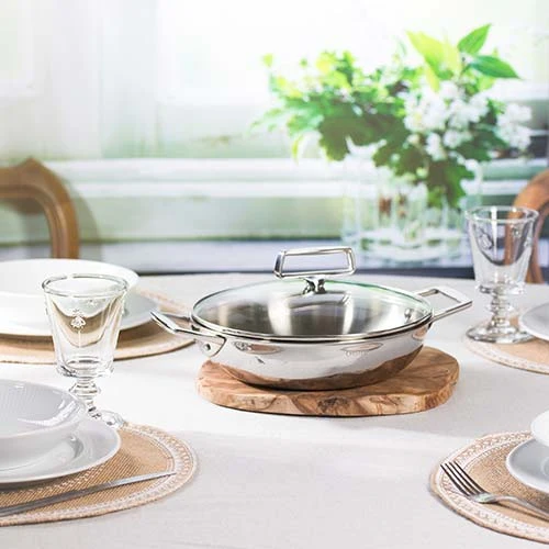 Plat Sautoir Inox Castel'Pro avec couvercle - CRISTEL