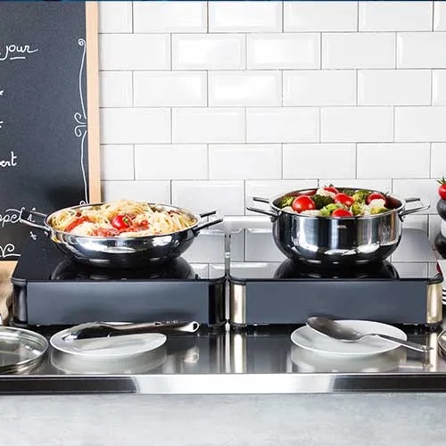 Lot de 2 Plats Sautoir Inox Castel'Pro - CRISTEL