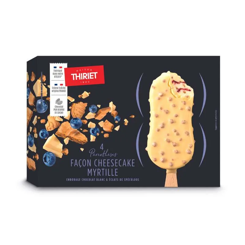 4 Barres glacées façon cheesecake et myrtille