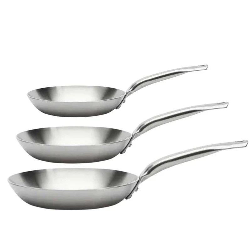 Lot de 3 Poêles Alchimy Inox - de BUYER
