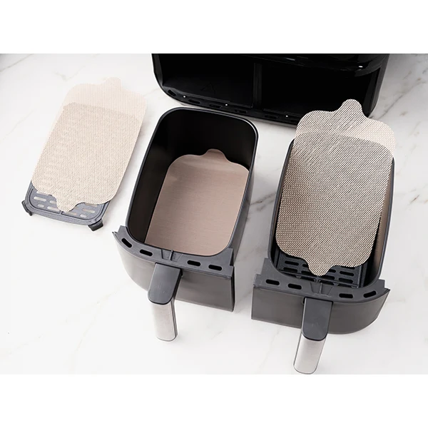 Lot 4 x 2 feuilles de cuisson rectangulaires pour friteuse à air chaud NoStik