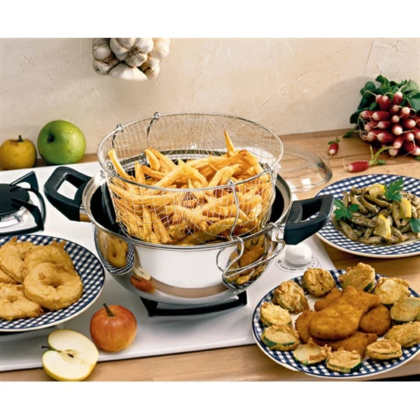 Lot friteuse traditionnelle, coupe-frites et araignée à friture