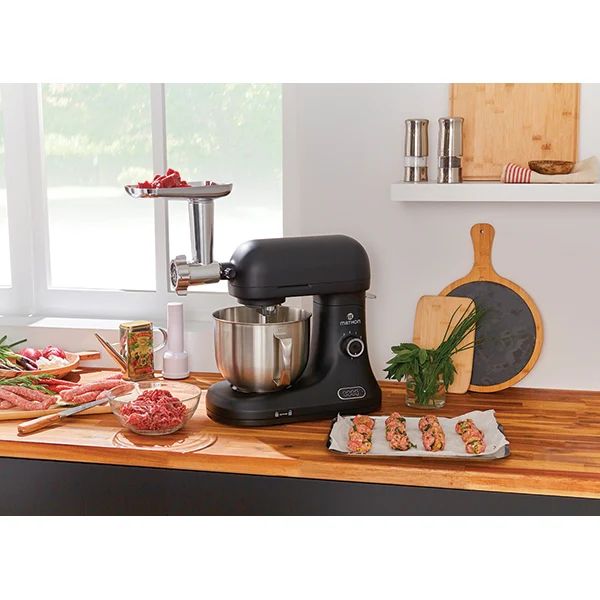 Lot robot pâtissier 5 L avec balance intégrée et kit hachoir à viande Mathon