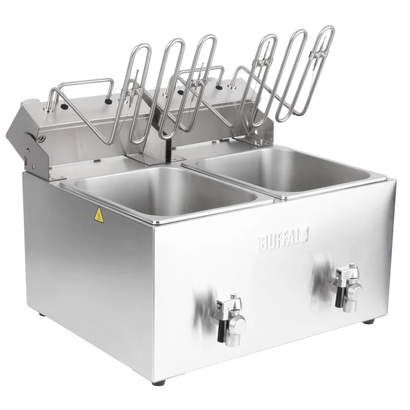 Friteuse électrique double avec minuterie Buffalo 2x8L