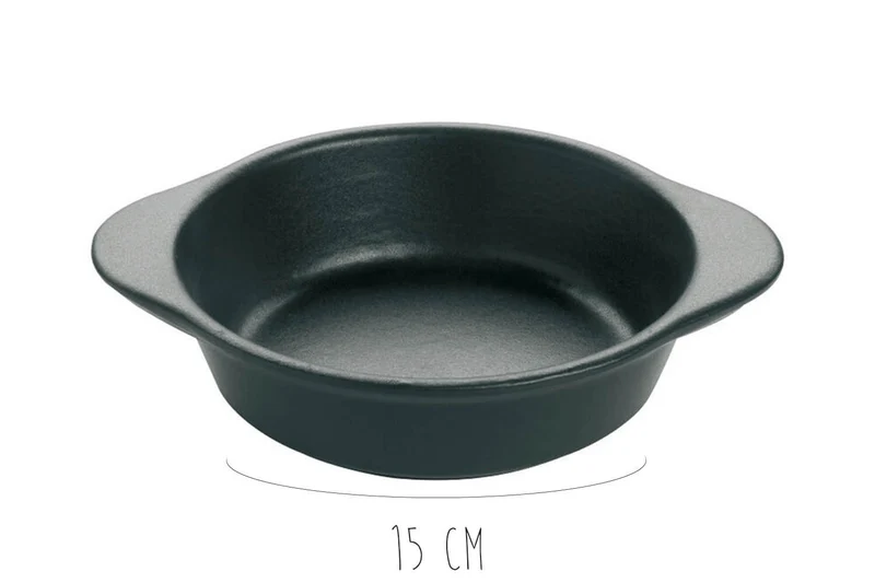 Plat rond creux en fonte émaillée noire