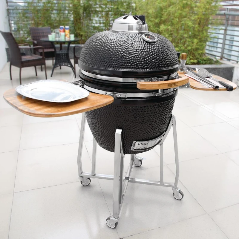Barbecue kamado sur chariot avec tablettes Buffalo