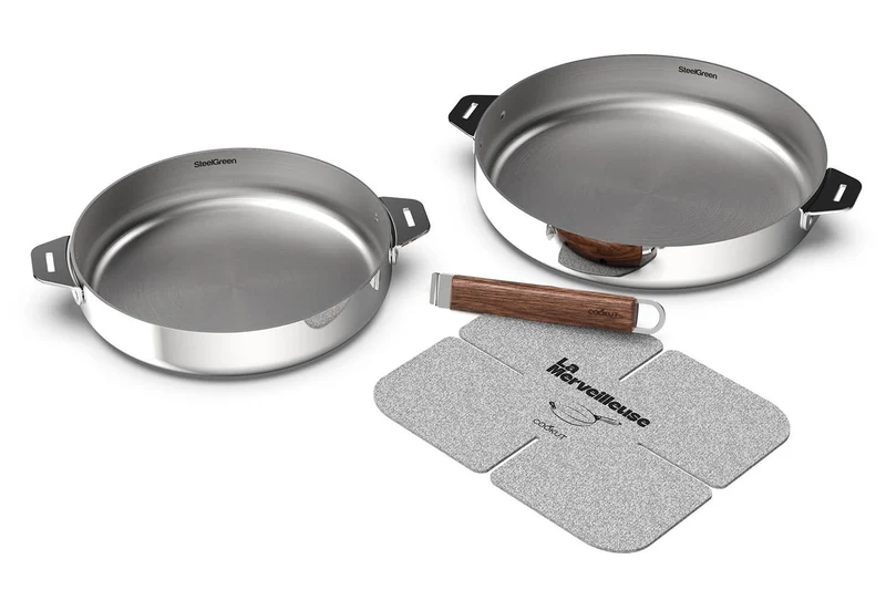 Coffret duo poêles Cookut La Merveilleuse en inox finition miroir